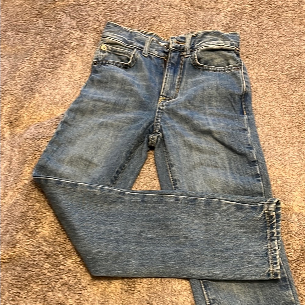 Boys Blue Straight Jeans with Subtle Fading